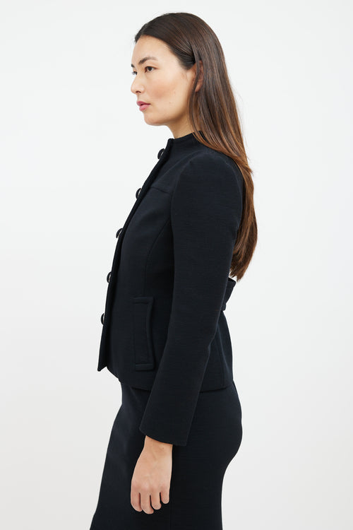 Prada Black Wool Blazer 
Skirt Suit