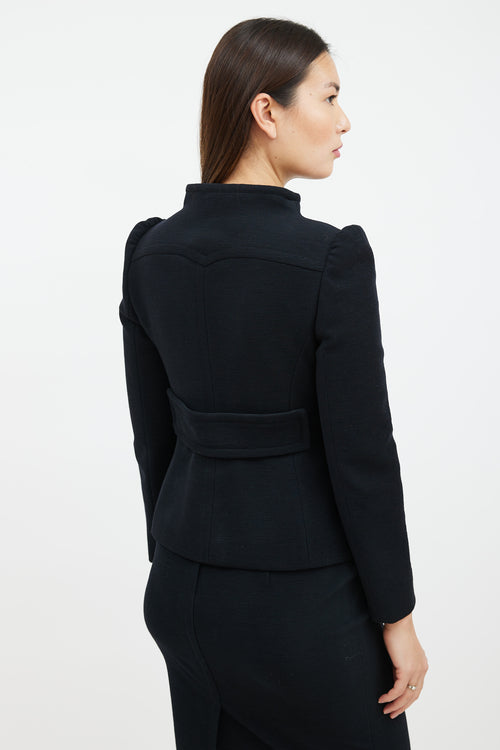 Prada Black Wool Blazer 
Skirt Suit