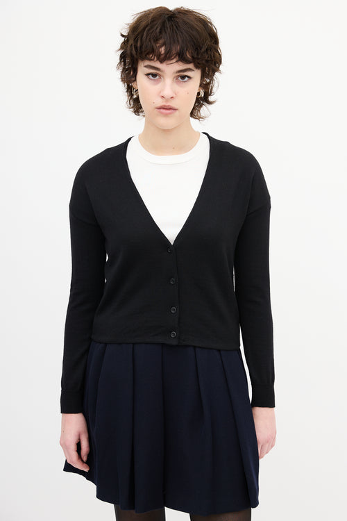 Prada Black Wool Knit Cardigan