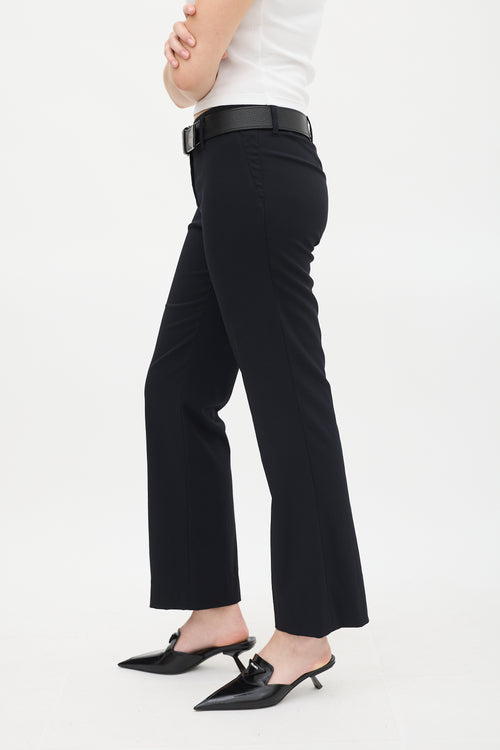 Prada Black Wool 
Nylon Flared Trouser