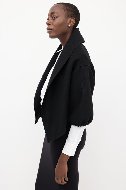 Prada Black Wool Puff Sleeve Bolero Jacket