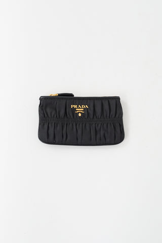 Prada Black Nylon Gaufre Small Zip Pouch