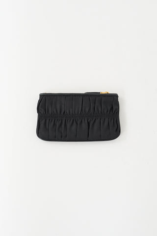 Prada Black Nylon Gaufre Small Zip Pouch