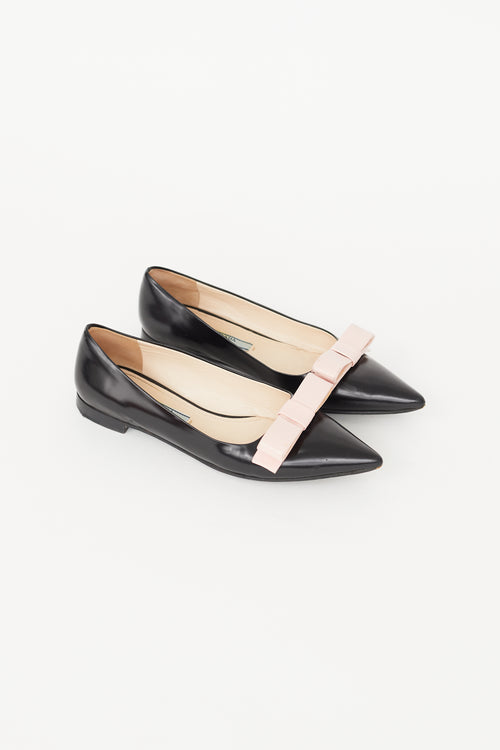 Prada Black Bow Ballet Flat