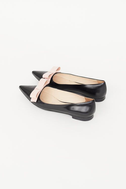 Prada Black Bow Ballet Flat