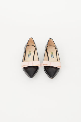 Prada Black Bow Ballet Flat