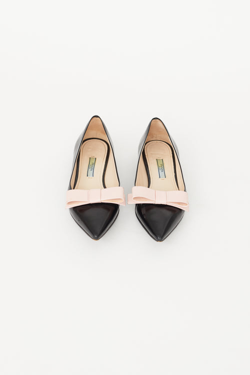 Prada Black Bow Ballet Flat