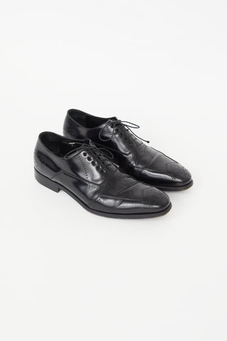 Prada Black Leather Baroque Oxford