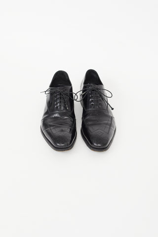 Prada Black Leather Baroque Oxford