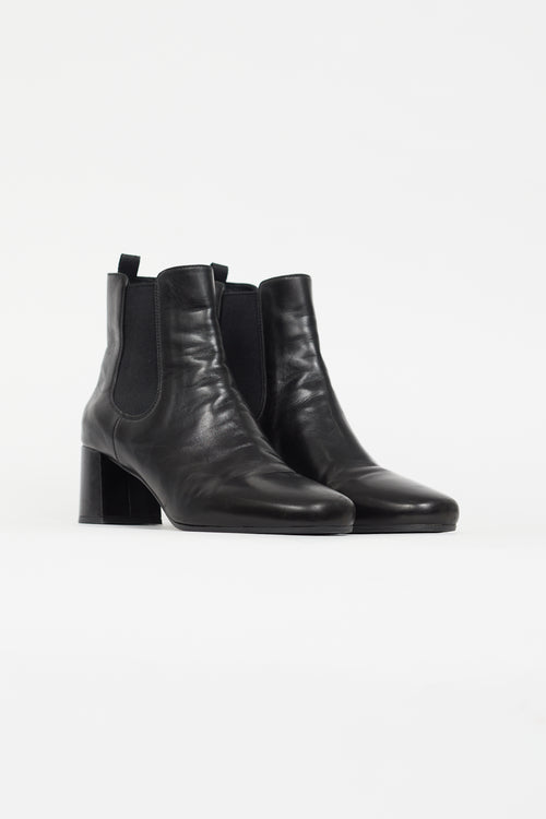 Black Leather Chelsea Boot Prada