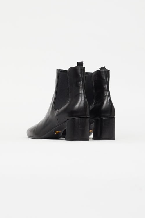 Black Leather Chelsea Boot Prada