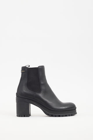 Prada Black Leather Heeled Chelsea Boot