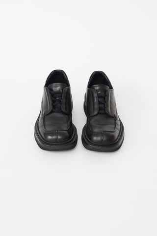 Prada Black Leather Square Toe Oxford