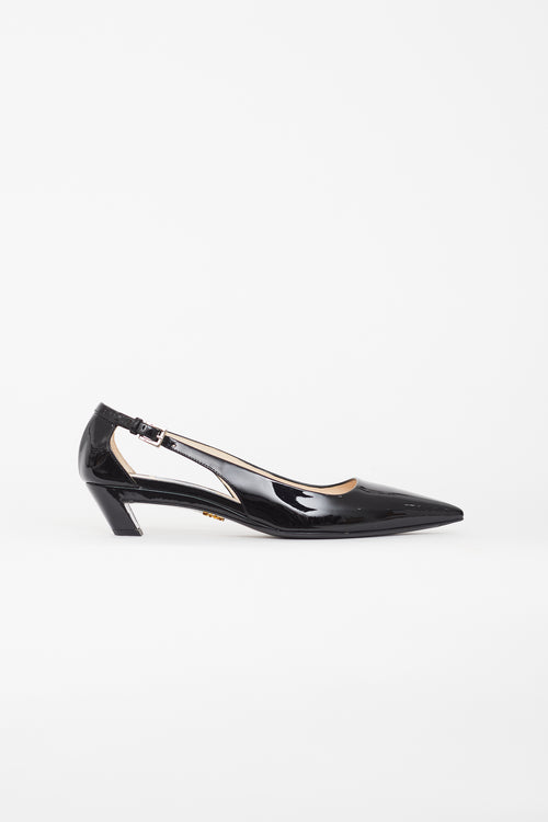 Prada Black Patent Pointed Toe Heel