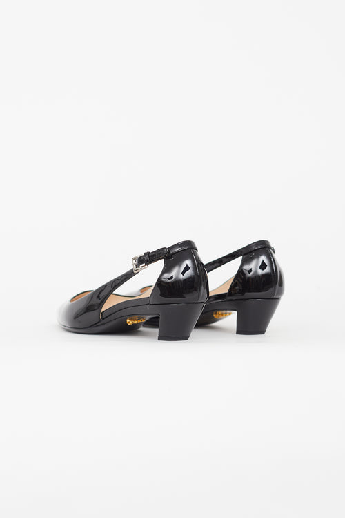 Prada Black Patent Pointed Toe Heel