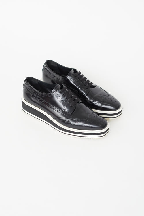 Prada Black Platform Brogue