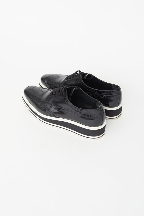 Prada Black Platform Brogue