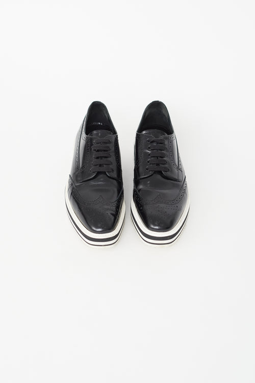 Prada Black Platform Brogue