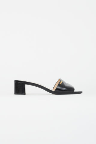 Prada Black Saffiano Leather Mule