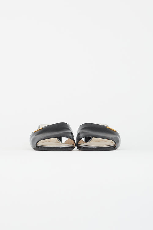 Prada Black Saffiano Leather Mule