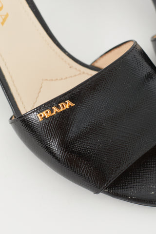 Prada Black Saffiano Leather Mule