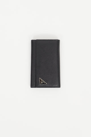 Prada Black Saffiano Leather Key Holder