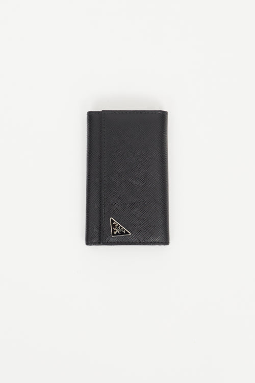 Prada Black Saffiano Leather Key Holder