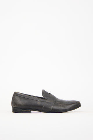 Prada Black Saffiano Leather Penny Loafer