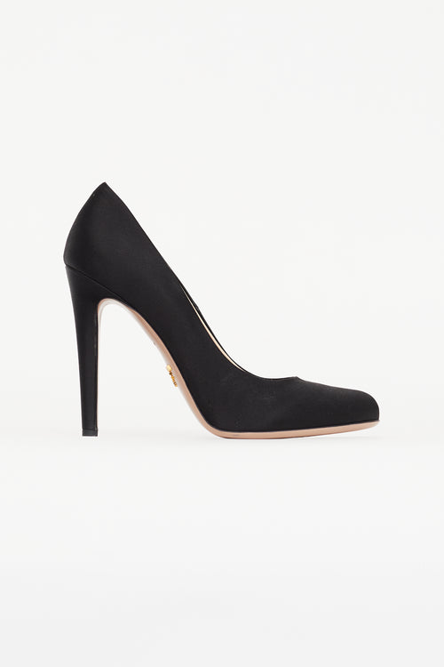 Prada Black Satin Heel