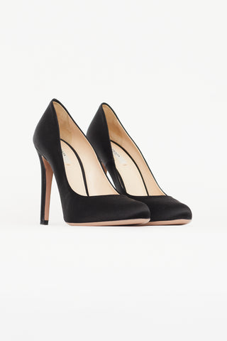 Prada Black Satin Heel