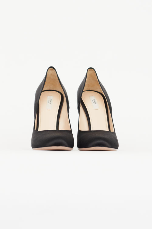 Prada Black Satin Heel