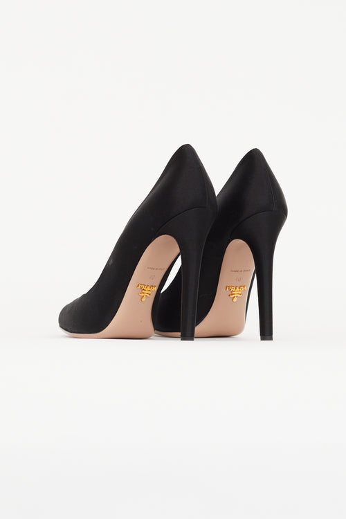 Prada Black Satin Heel