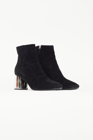 Prada Black Suede Mirror Heel Boot