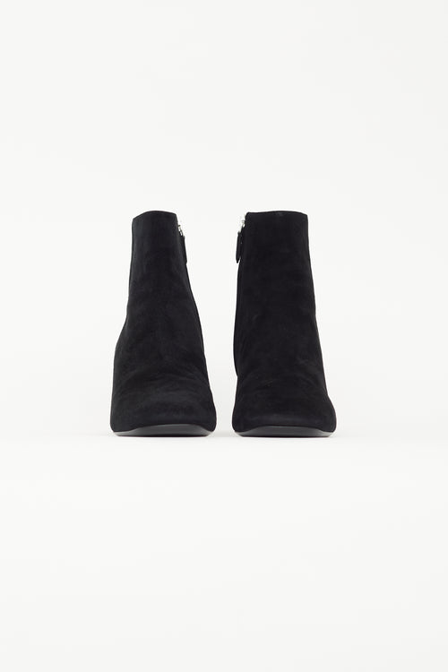 Prada Black Suede Mirror Heel Boot