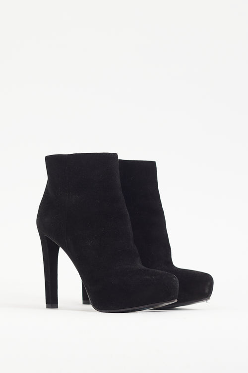 Prada Black Suede Pointed Boot