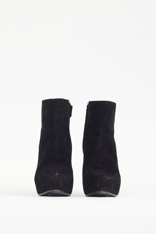 Prada Black Suede Pointed Boot