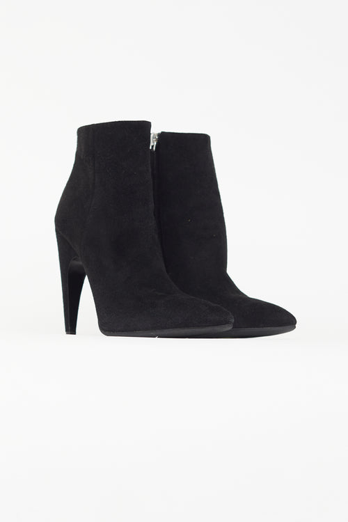 Prada Black Suede Pointed Toe Boot