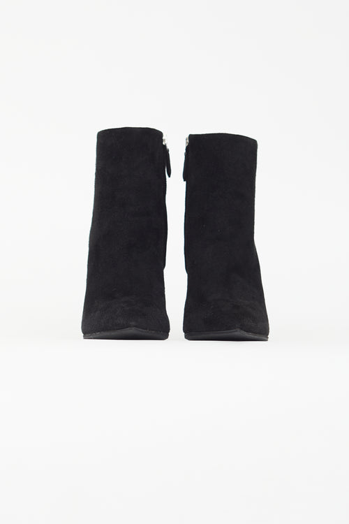 Prada Black Suede Pointed Toe Boot