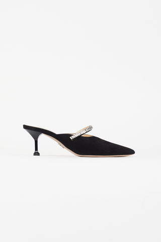 Prada Black Suede Pointed Toe Heel