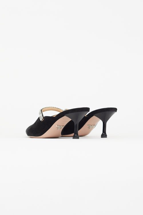 Prada Black Suede Pointed Toe Heel