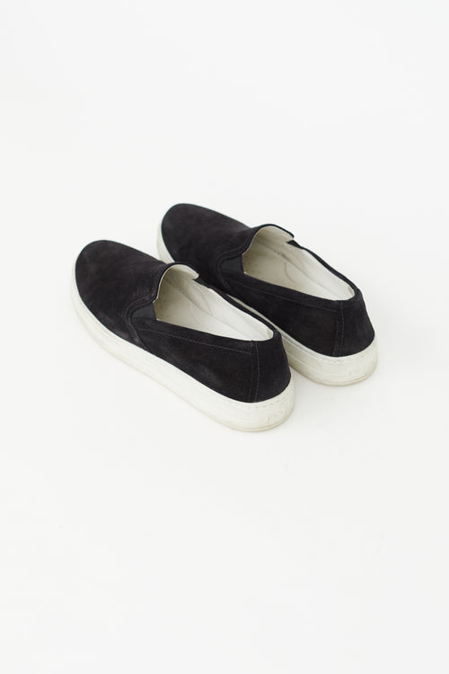 Prada Black Suede Slip On Sneaker