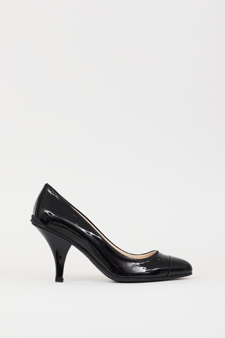 Prada Black Patent Leather Almond Toe Pump