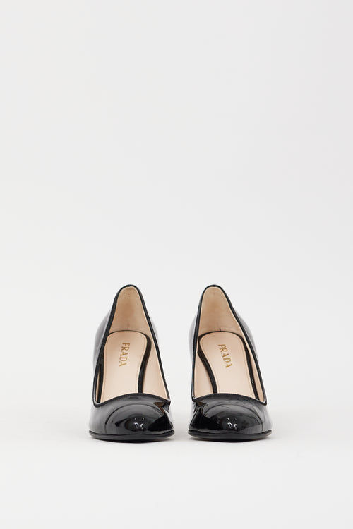 Prada Black Patent Leather Almond Toe Pump