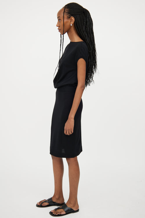 Alexander McQueen Black Wool Sleeveless Dress