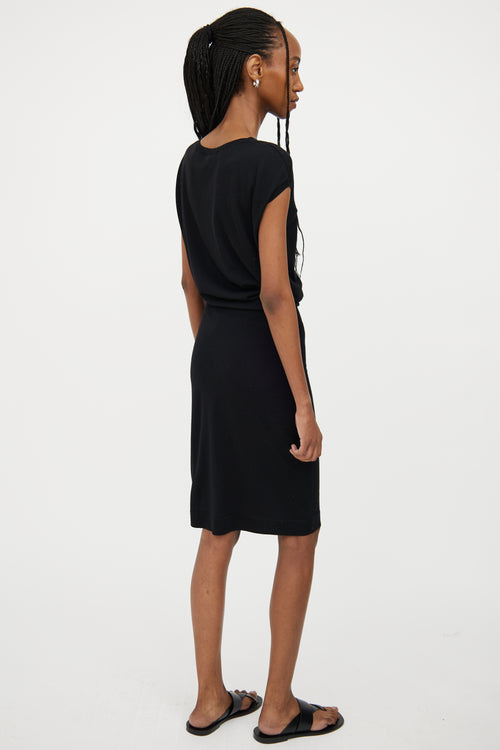 Alexander McQueen Black Wool Sleeveless Dress