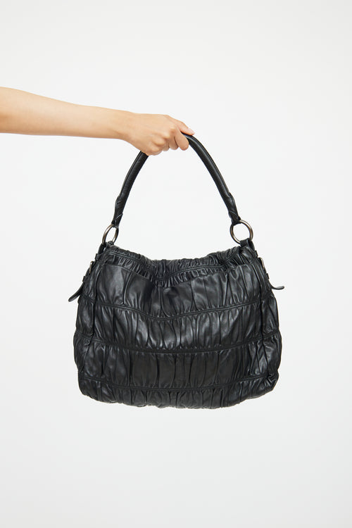 Prada Black Gaufre Shoulder Bag