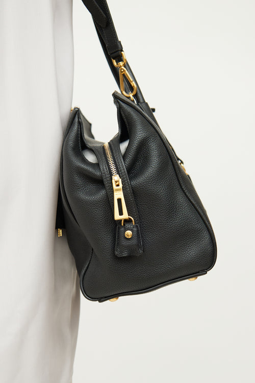 Prada Black Vitello Grain Tote Bag