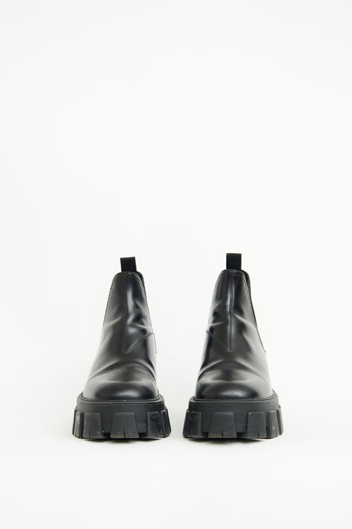 Prada Black Monolith Ankle Boot