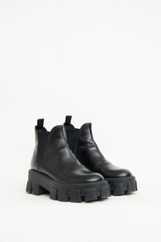 Prada Black Monolith Ankle Boot