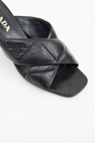 Prada Black Quilted Leather Mule